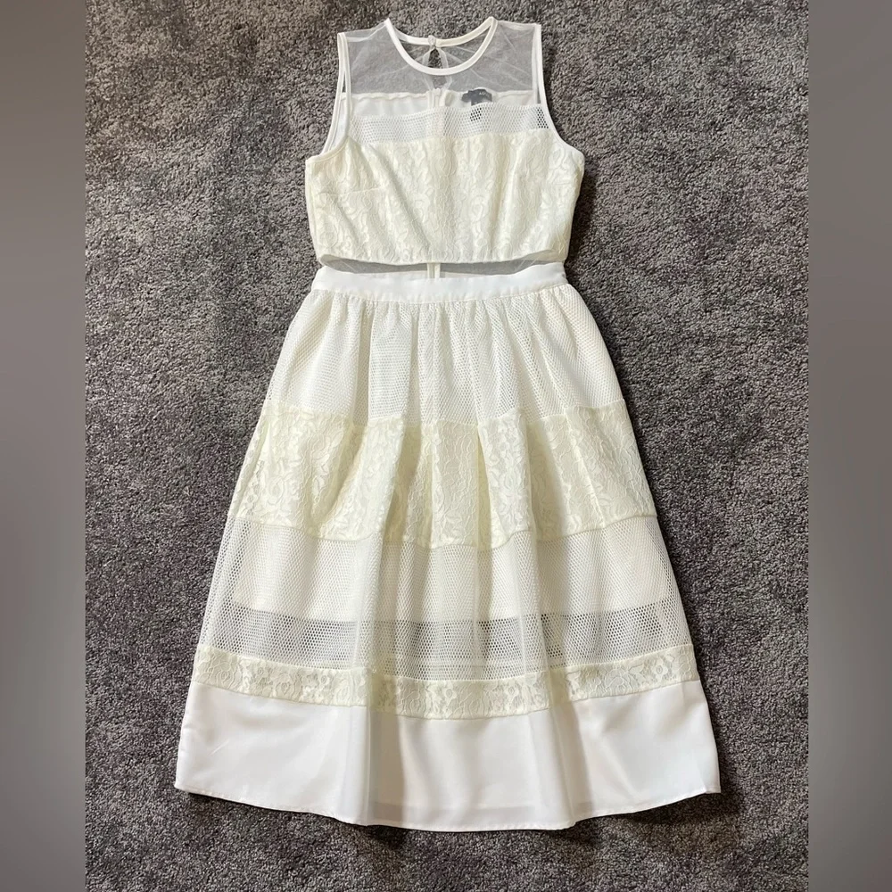 Mesh & lace cutout sleeveless dress - Picture 1 of 6